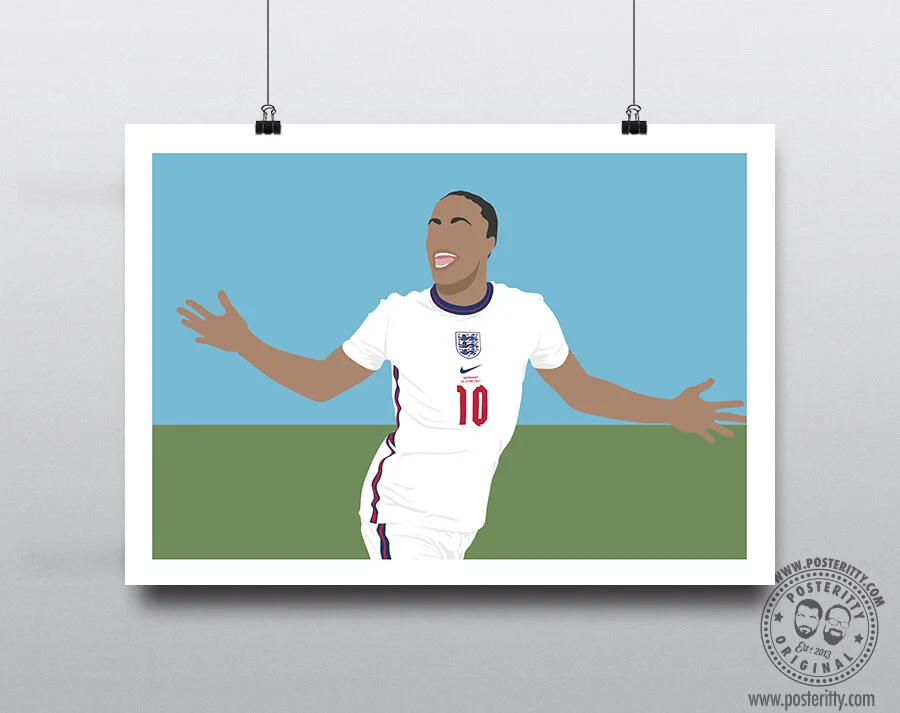 EURO 2020 - Raheem Sterling Germany Goal Celebration  - Minimalist Poster