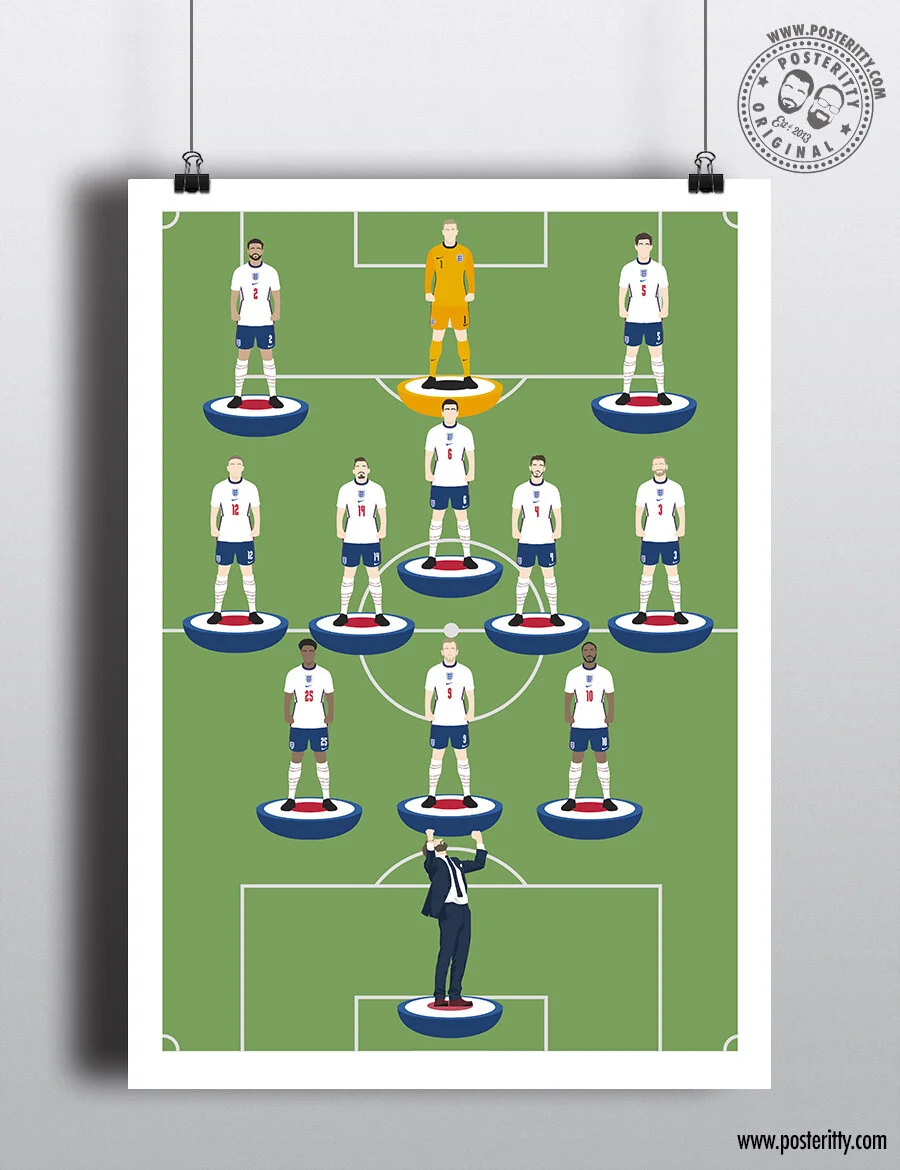 England Euro 2020 / 2021 (Vs Germany) Subbuteo Icons - Minimalist Poster