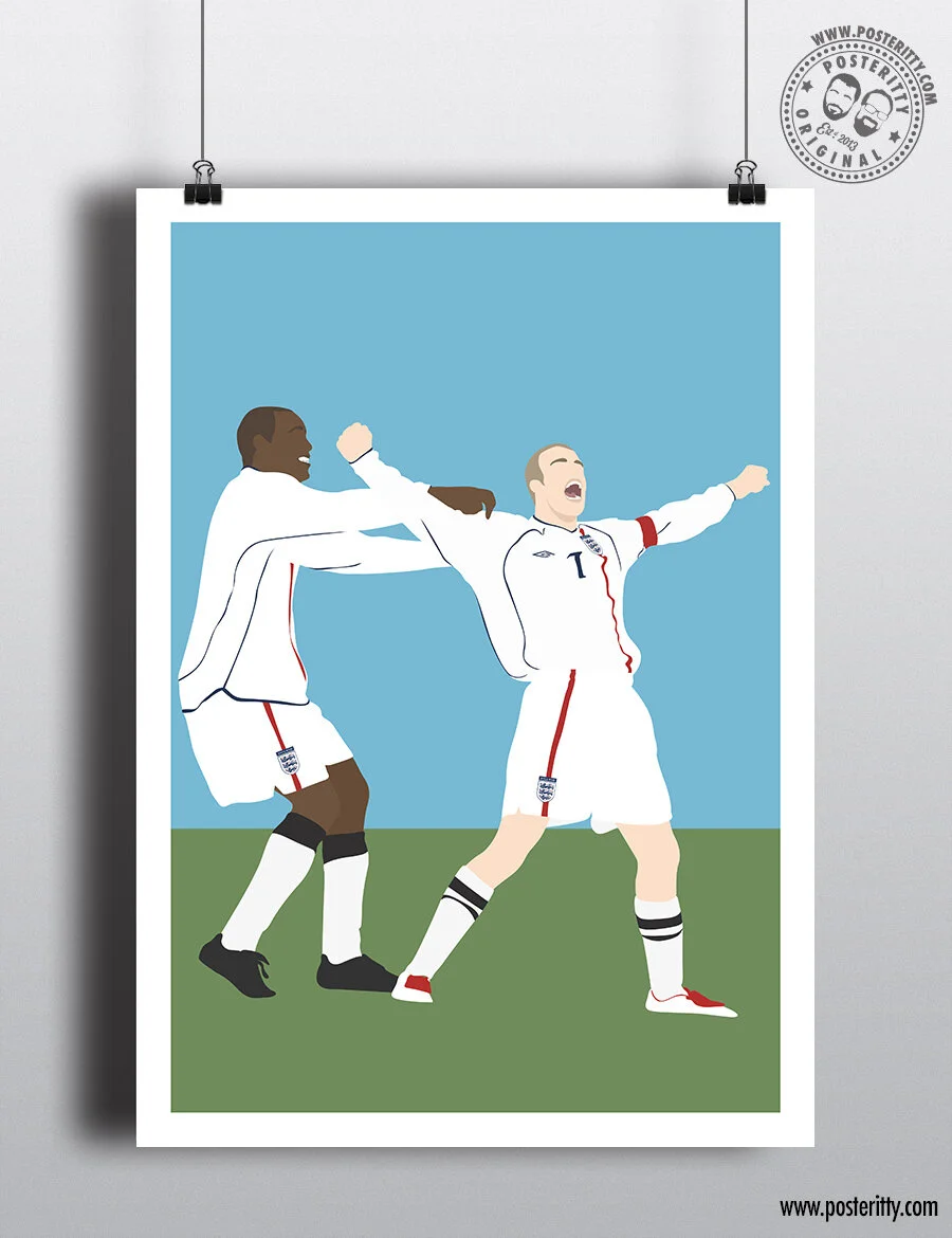 World Cup Qualifier 2001 -Beckham Goal - Greece  - Minimalist Poster