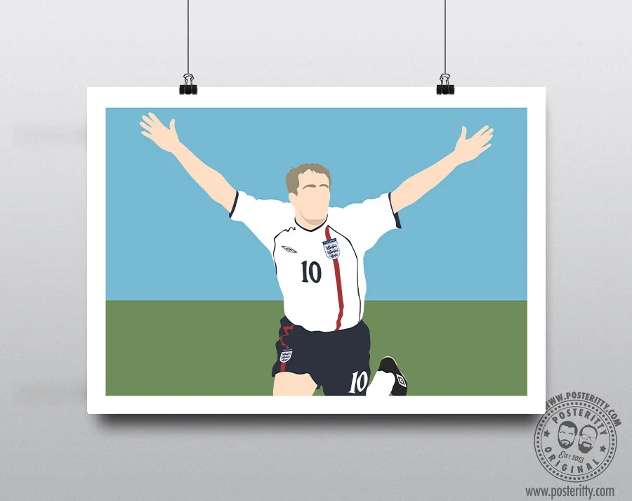 World Cup Qualifier 2001 - Owen Hat trick - Germany - Minimalist Poster