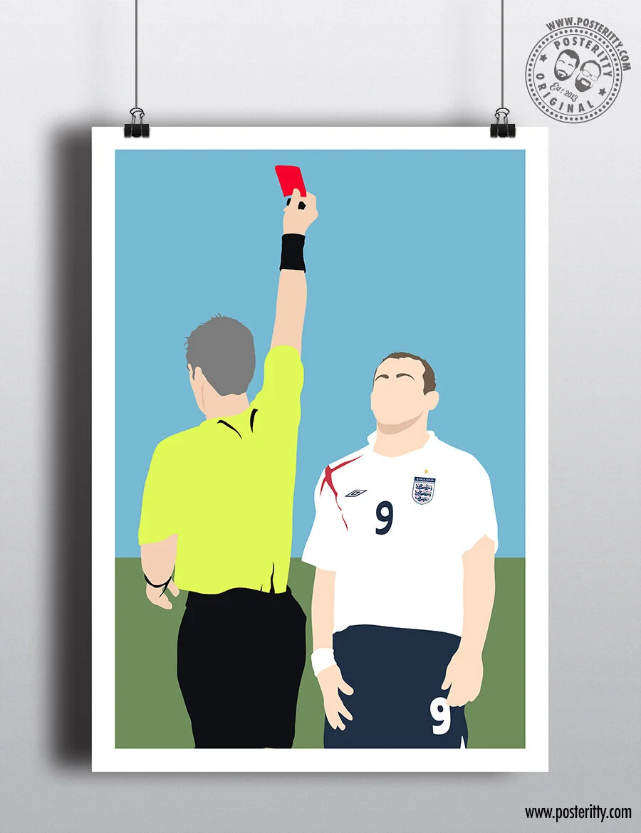 World Cup 2006 - Rooney Red Card - Portugal - Minimalist Poster