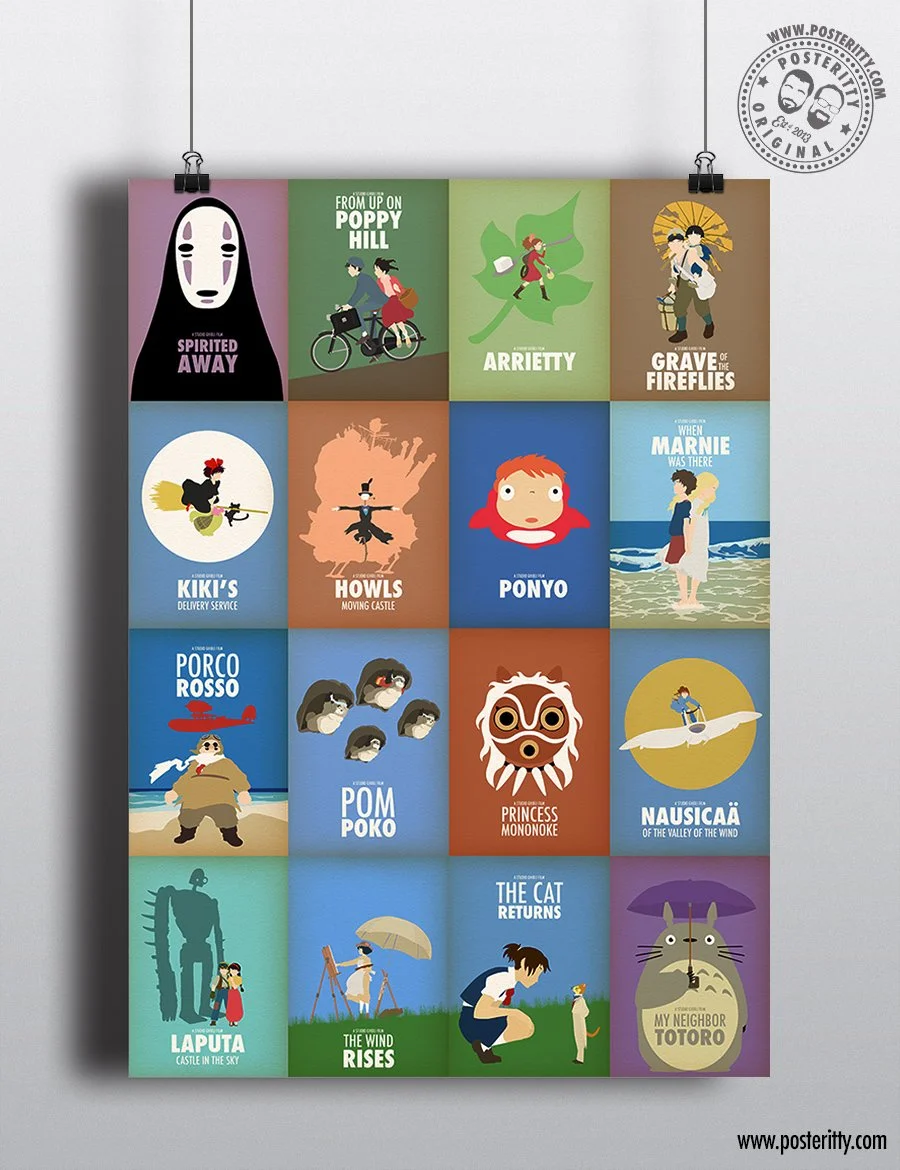 Studio Ghibli - Compilation- Minimalist Movie Poster