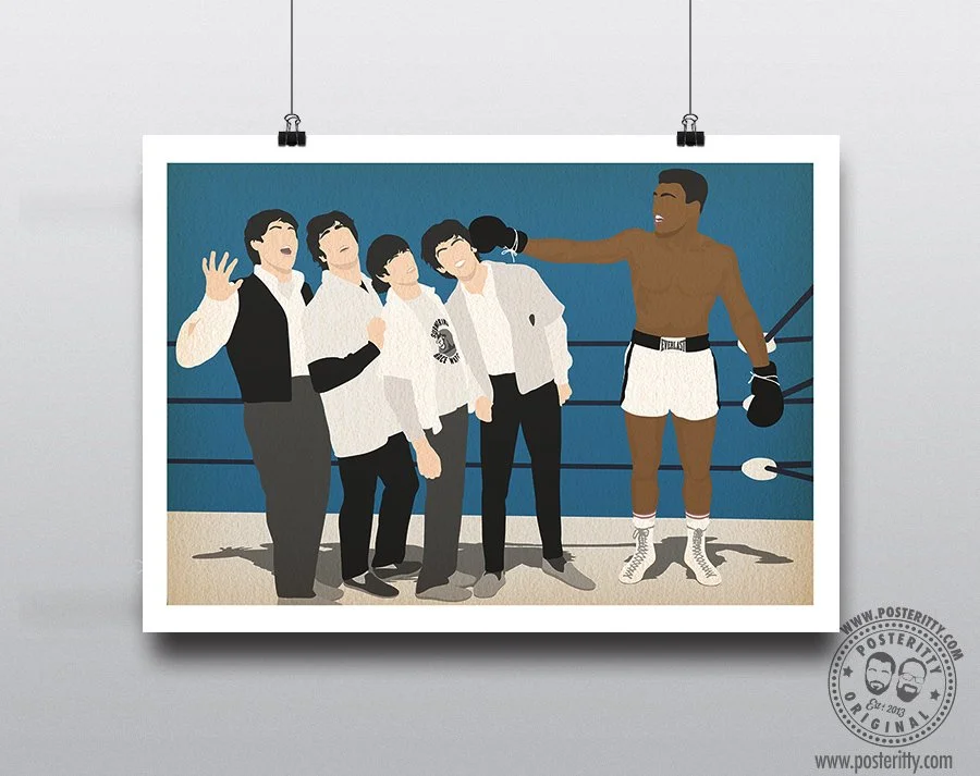 The Beatles Meet Ali - Minimalist Band Poster