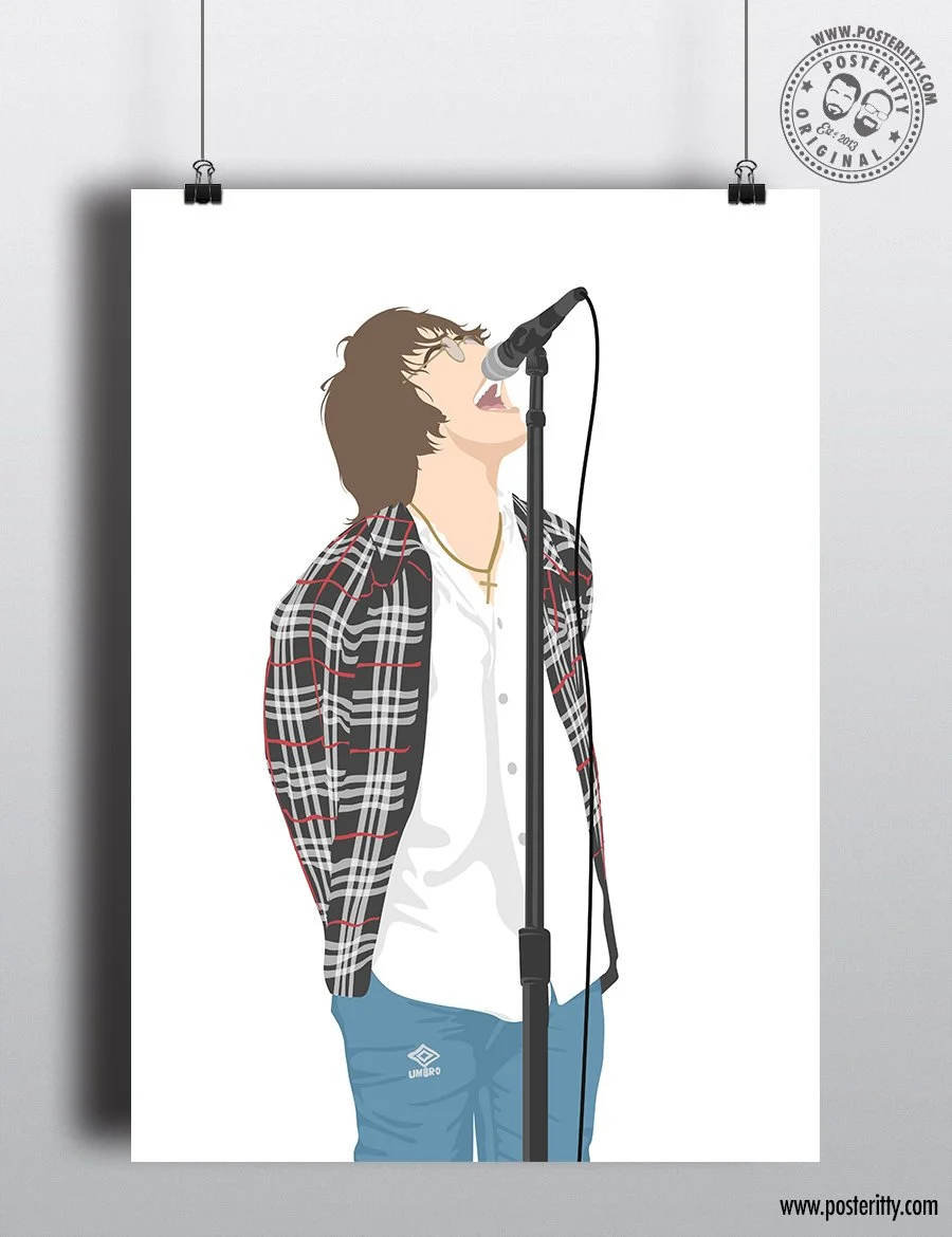 Liam Gallagher - Oasis - Maine Road 27th April 1996 - Minimalist Poster