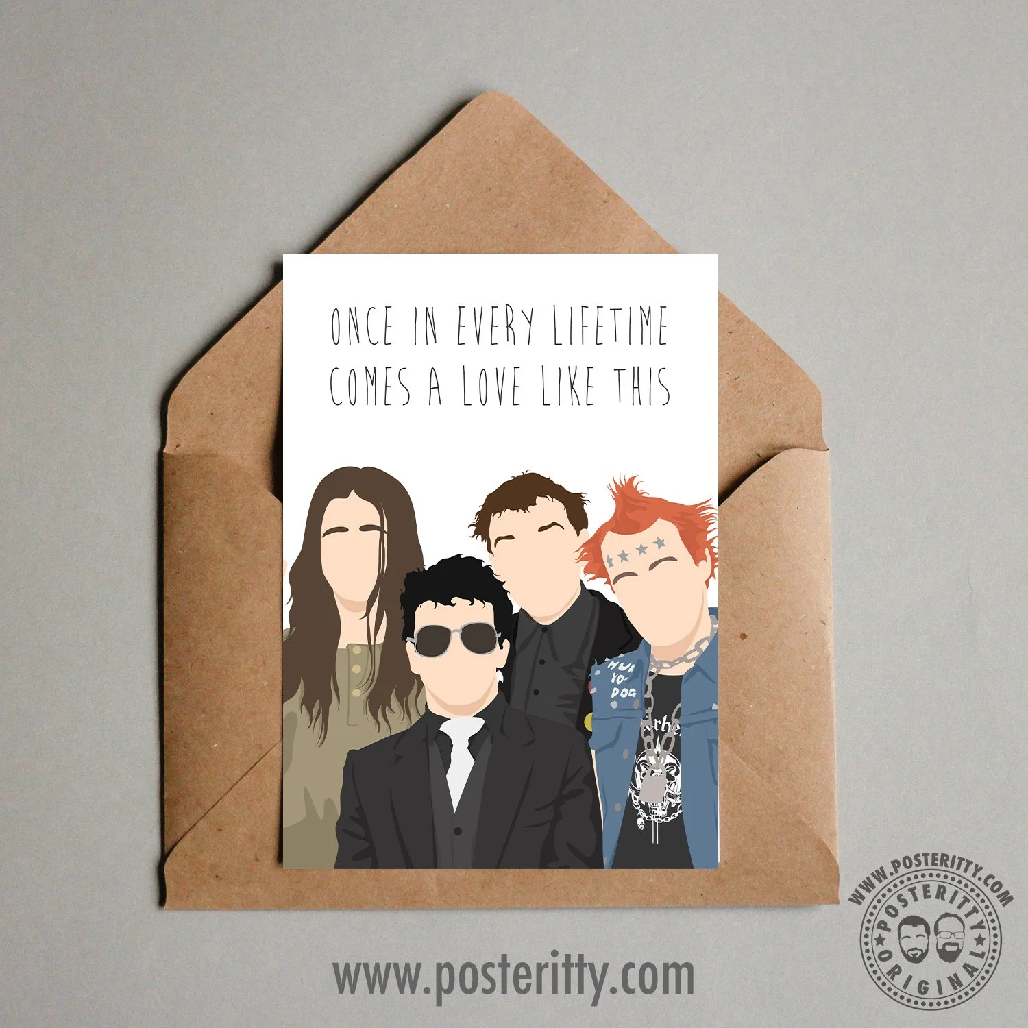 The Young Ones (Once in every lifetime...) - Minimalist Music Lyrics Valentines Card