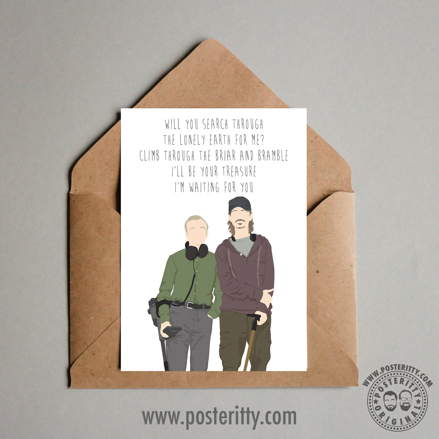 Detectorists (...I'm waiting for you) - Minimalist Valentines Card