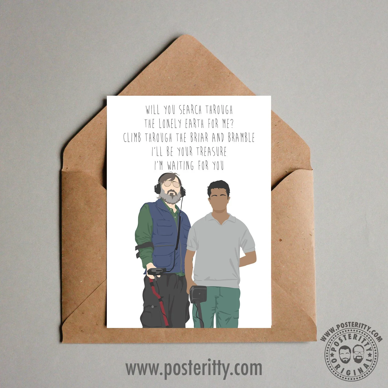 Detectorists (Russell & Hugh) - Minimalist Valentines Card