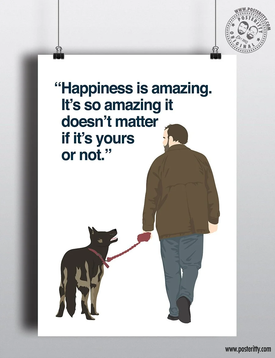 "Happiness is amazing..." - After Life Quote - Ricky Gervais Minimalist TV Poster