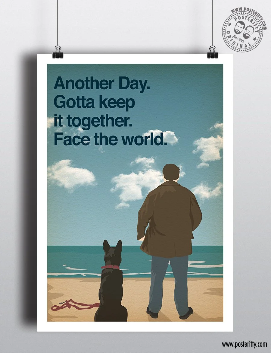 "Another Day..." (Looking to sea) - After Life Quote - Ricky Gervais Minimalist TV Poster