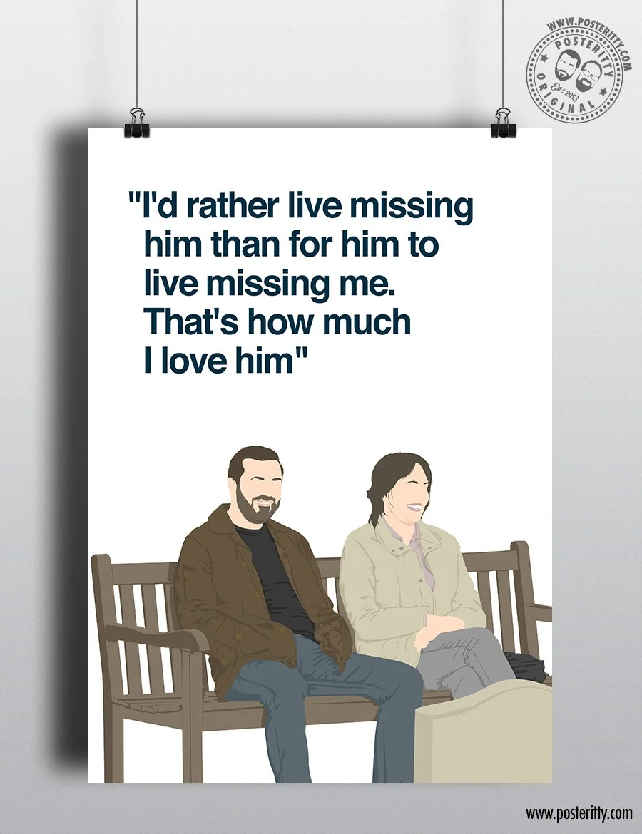 "Rather Live Missing..." (Bench) - After Life Quote - Ricky Gervais Minimalist TV Poster