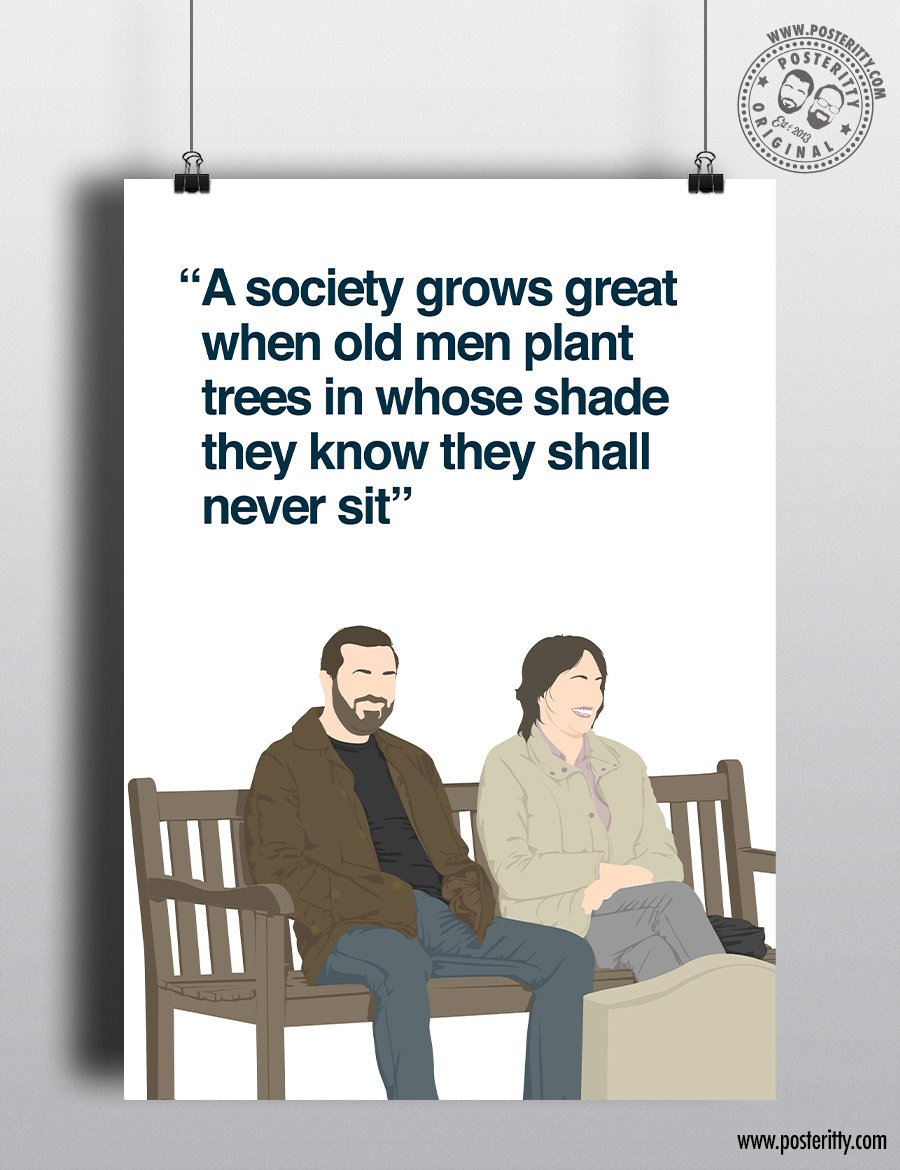 "A Society grows great..." - After Life Quote - Ricky Gervais Minimalist TV Poster