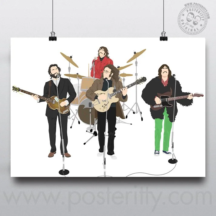 The Beatles - Minimalist Apple Roof Poster