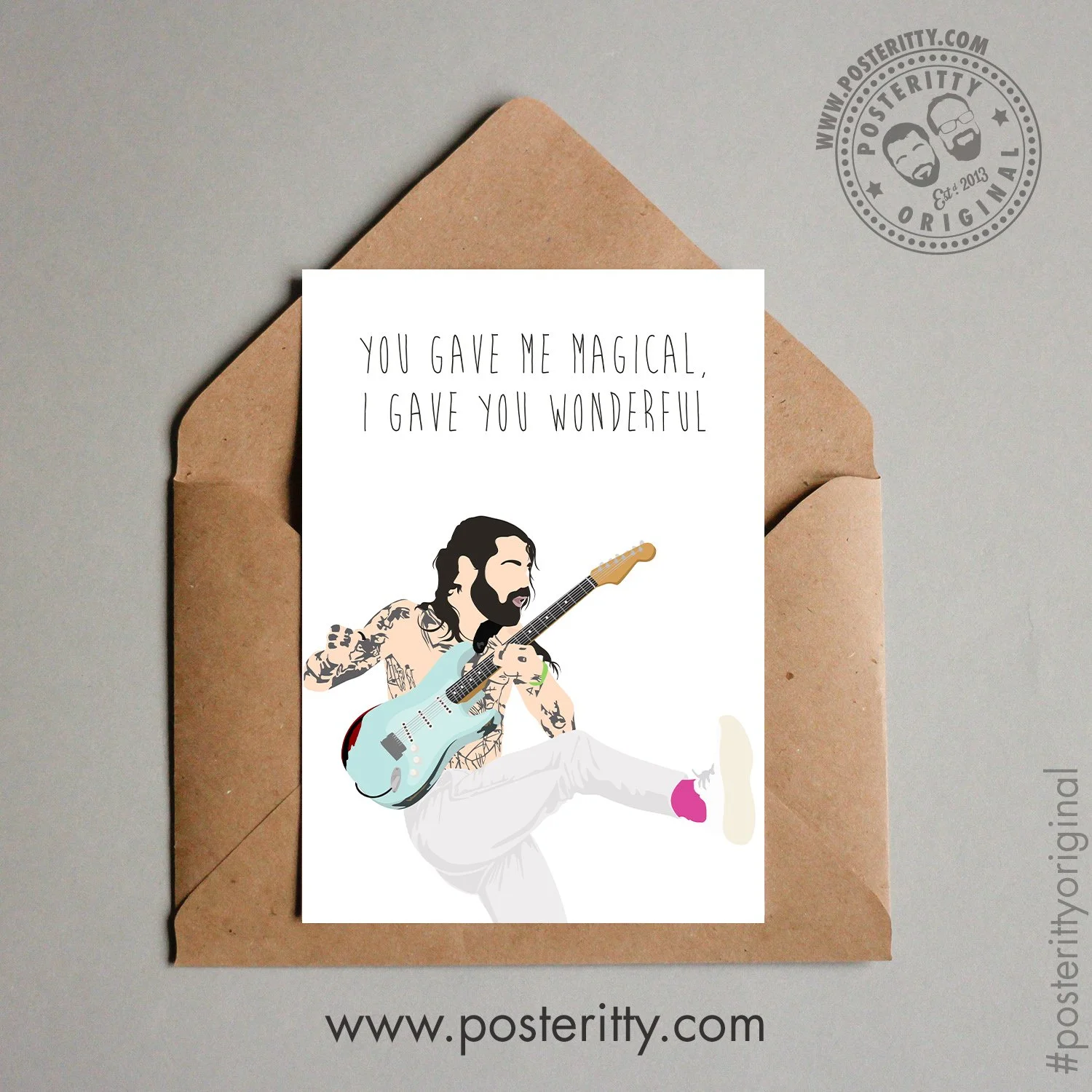 Biffy Clyro (You gave me magical...) - Minimalist Music Lyrics Valentines Card