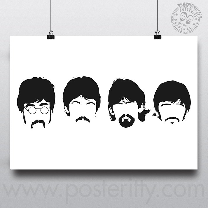 Beatles - 1967 (Sgt Peppers) - Minimalist Silhouette Heads Poster