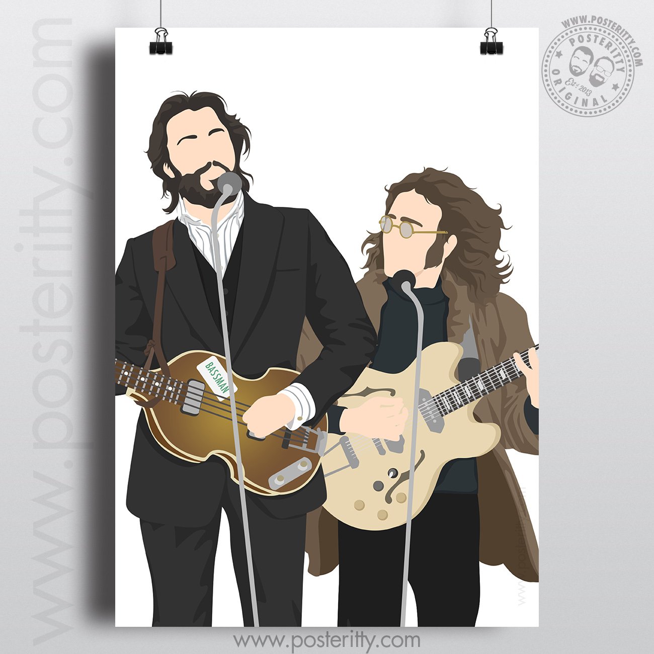 Lennon & McCartney - Apple Roof 1969 - Minimalist Poster