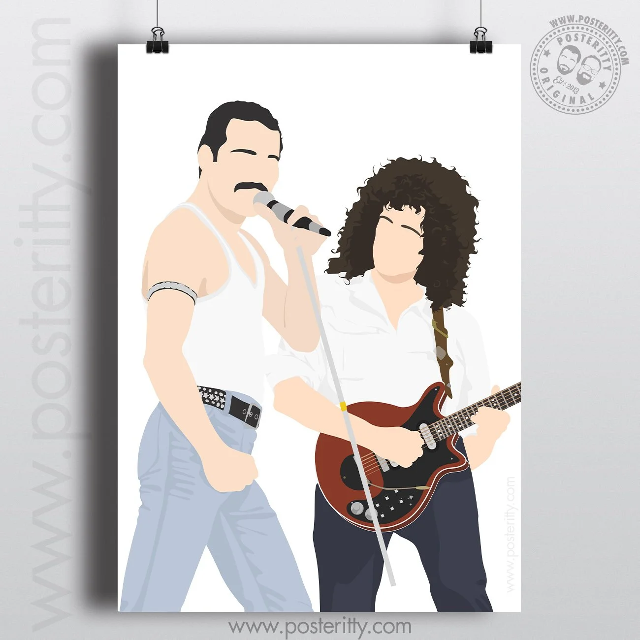 Mercury & May - Queen Live Aid 1986 - Minimalist Poster