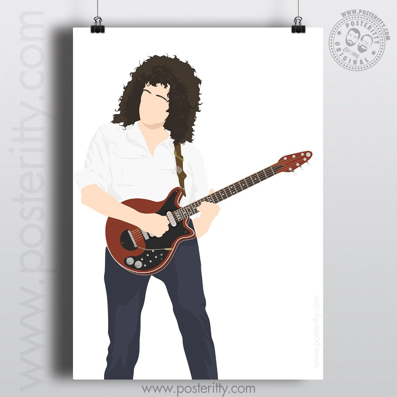 Brian May - Queen Live Aid 1986 - Minimalist Poster