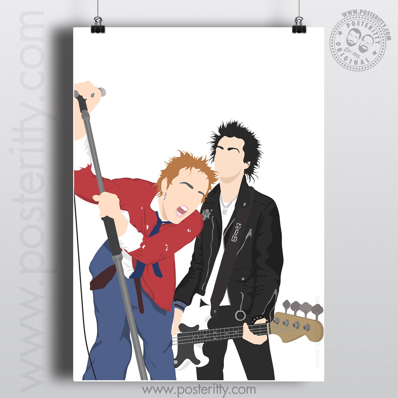 Sex Pistols (Johnny Rotten & Sid Vicious) - Minimalist Poster