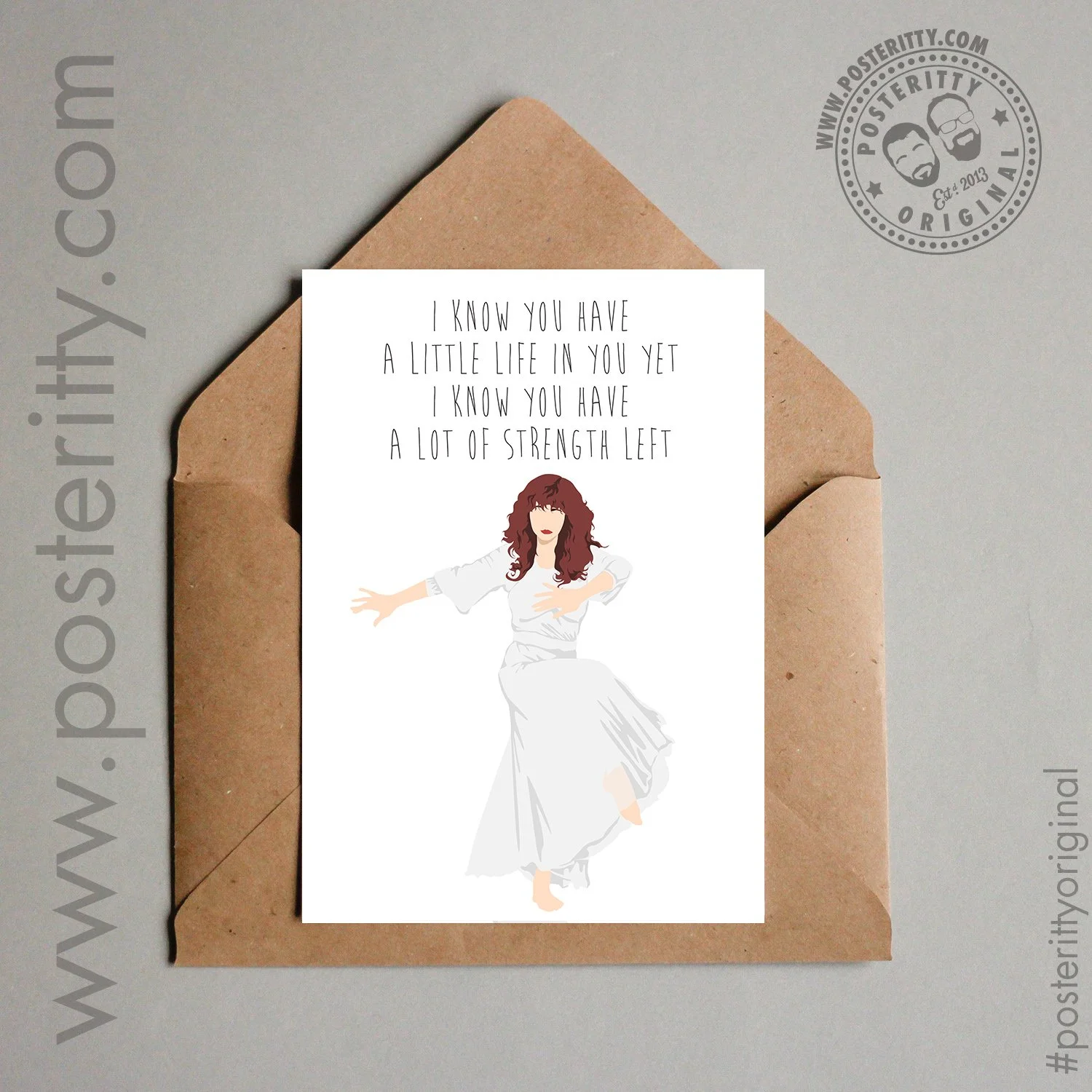Kate Bush - ... I Know You Have a Lot of Strength Left... - Minimalist Music Lyrics Card