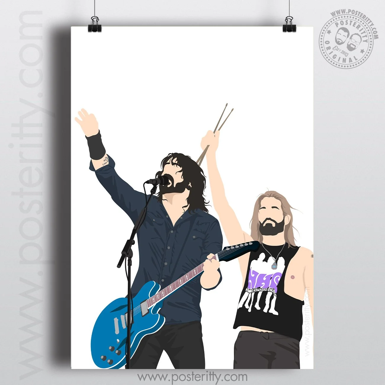 Dave Grohl & Taylor Hawkins (Foo Fighters) - Minimalist Poster