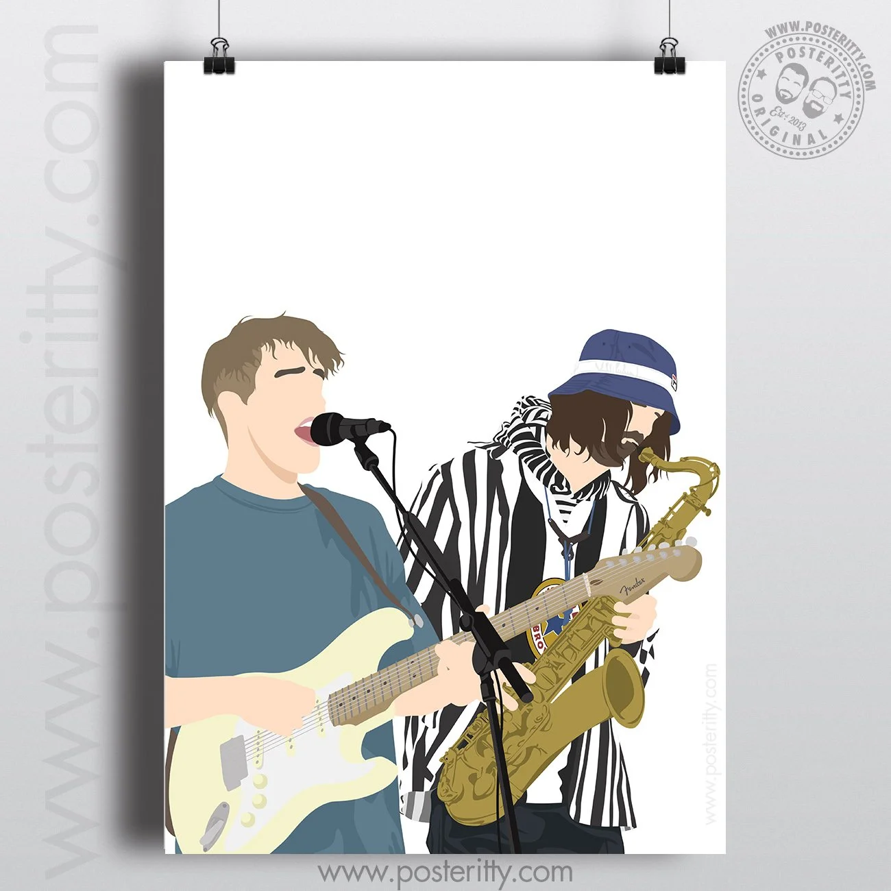 Sam Fender & Johnny 'Blue Hat'  - Minimalist Poster