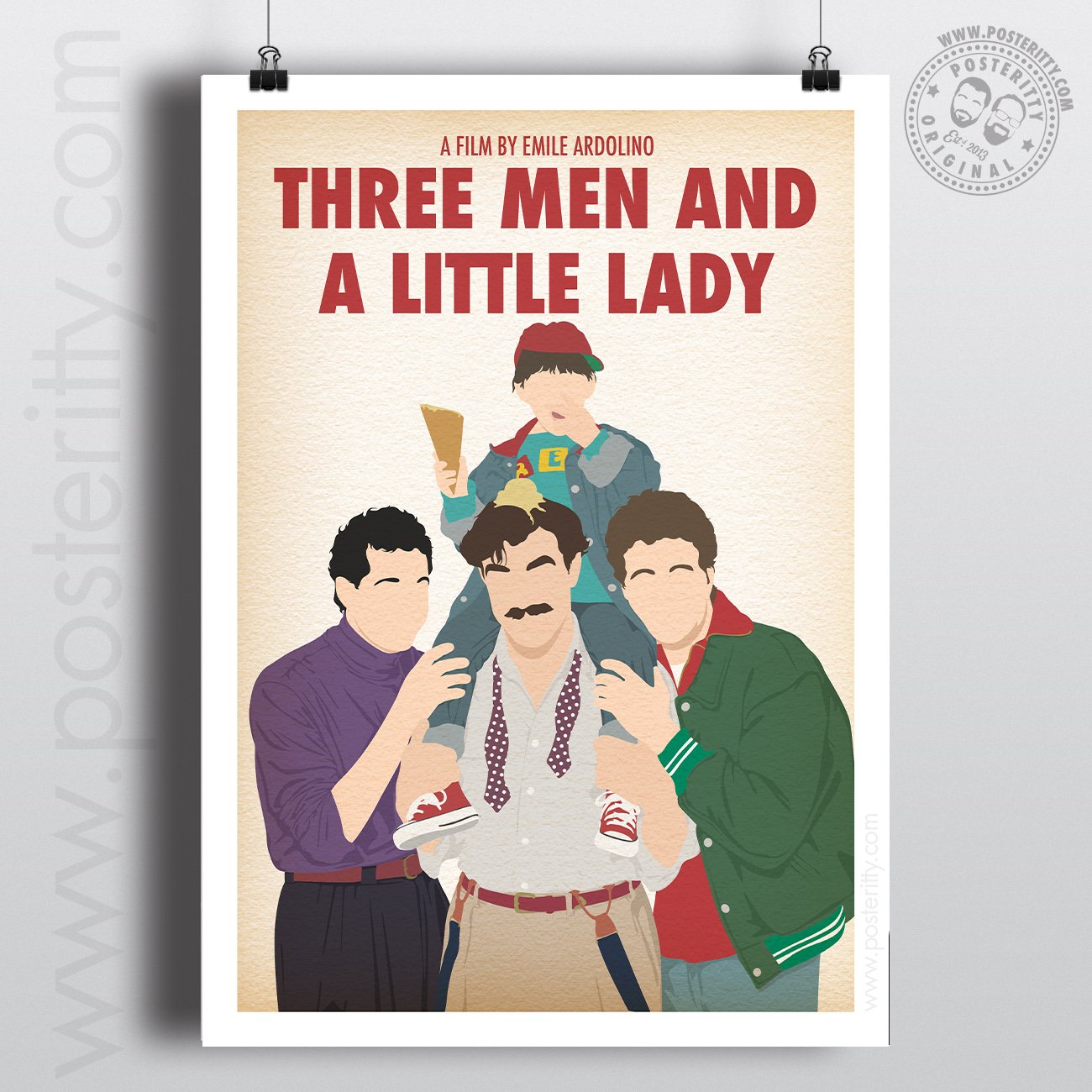 Three Men & A Little Lady - Minimalist Movie Poster