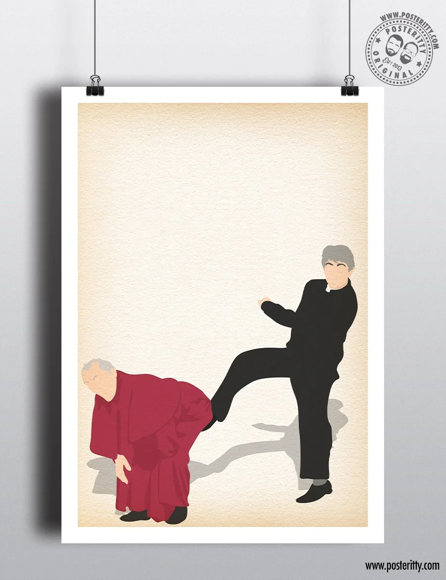Father Ted 'Kicking Bishop Brennan Up The Arse' - Minimalist Poster