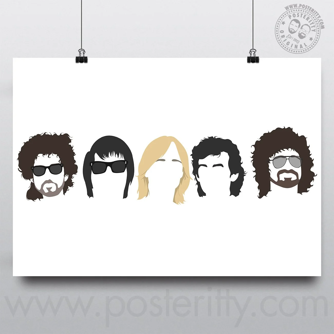 The Travelling Wilburys - Minimalist Silhouette Heads Poster