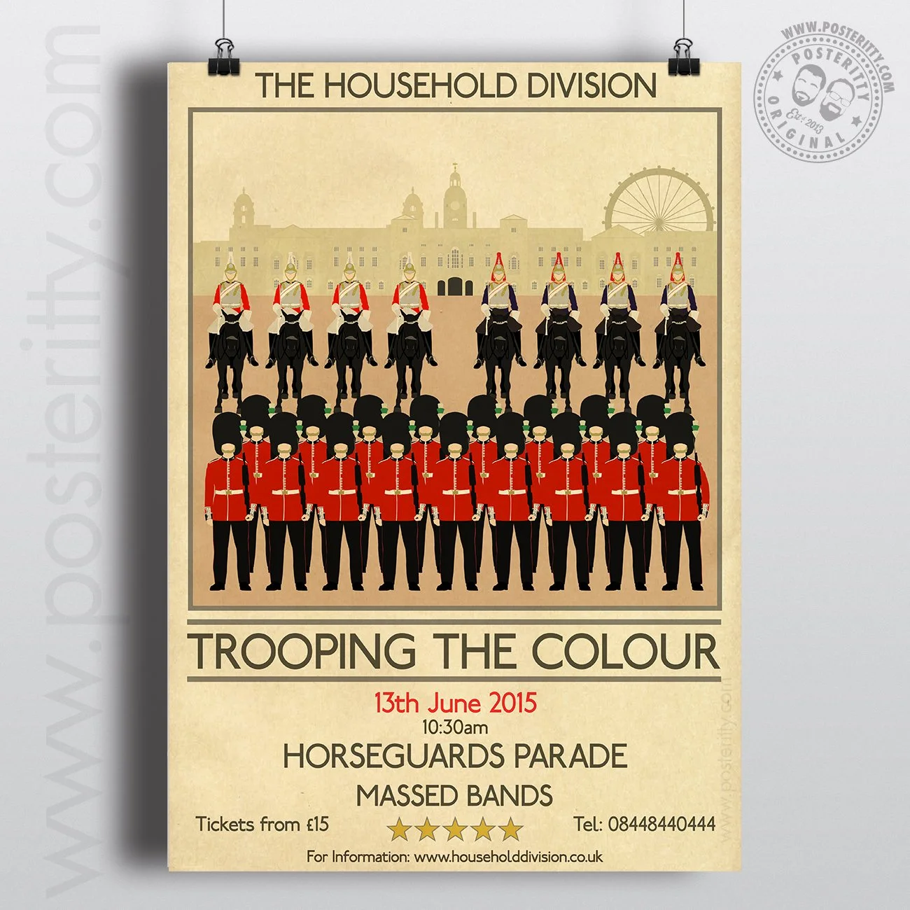 The Household Division - Trooping The Colour Poster (Queens Birthday Parade) 2015