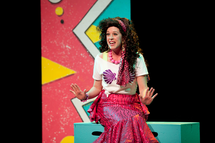 Justin Rugg plays the surfer dude and Mary Mannix is Mariel, the mermaid!