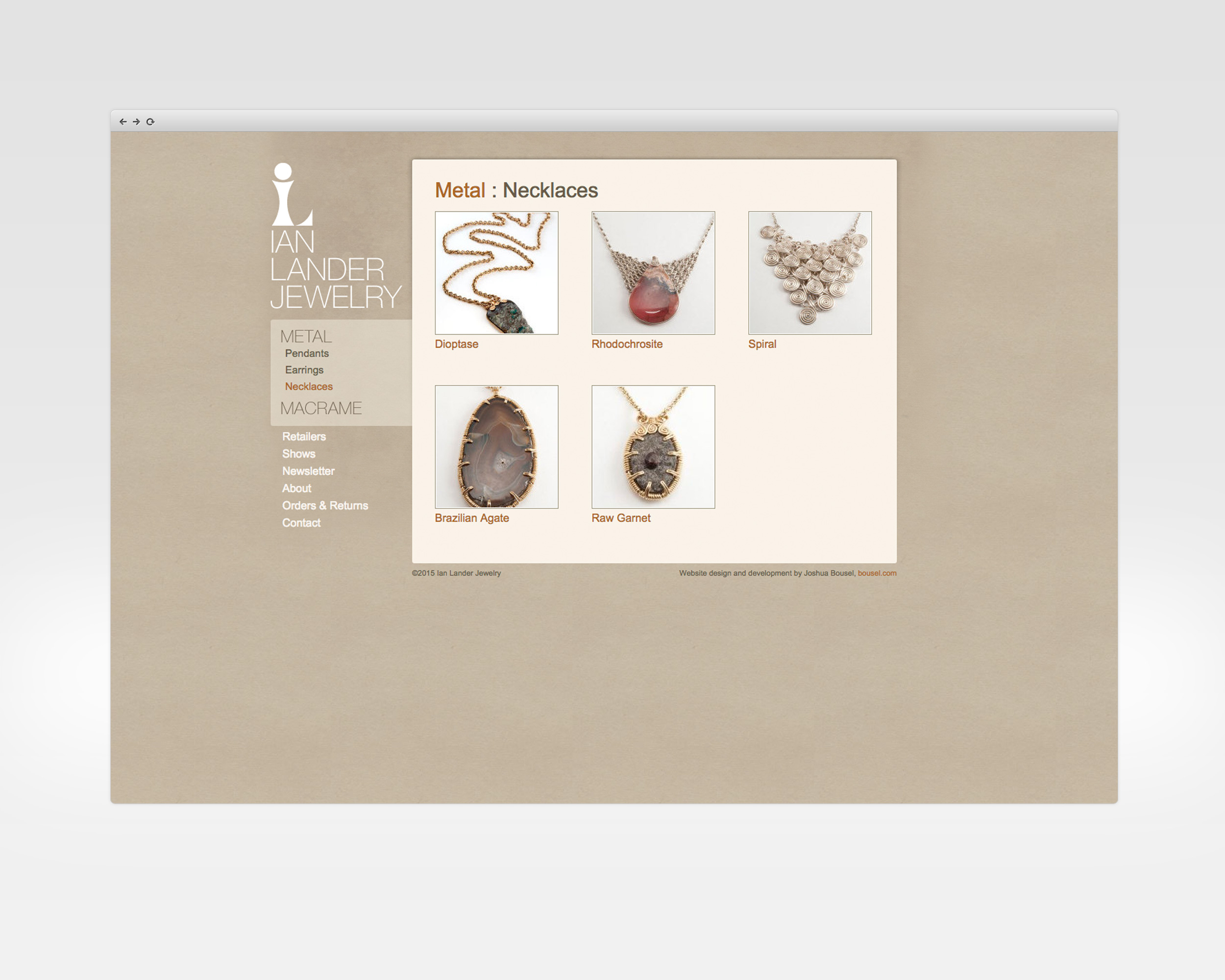   ian lander jewelry   design, ux, development   E-commerce site for jewelry designer.    