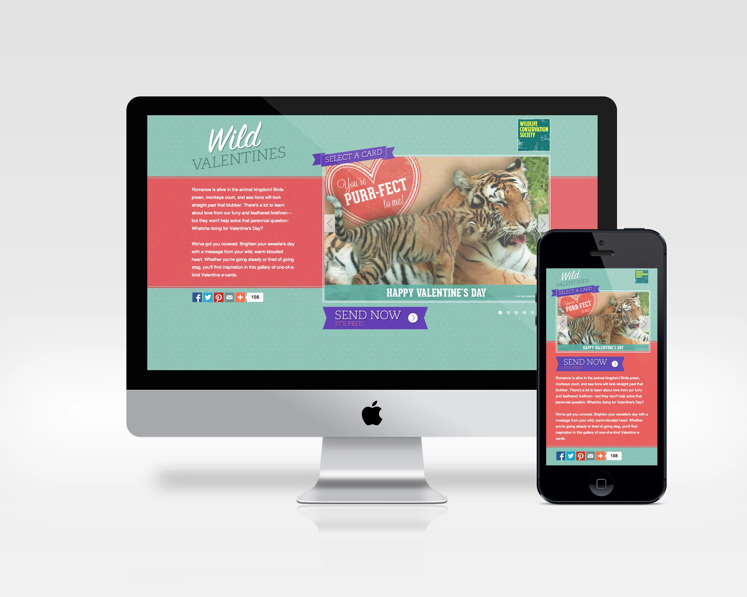 wild valentines design, ux, development E-card list generation engagement for Valentines Day. View Project