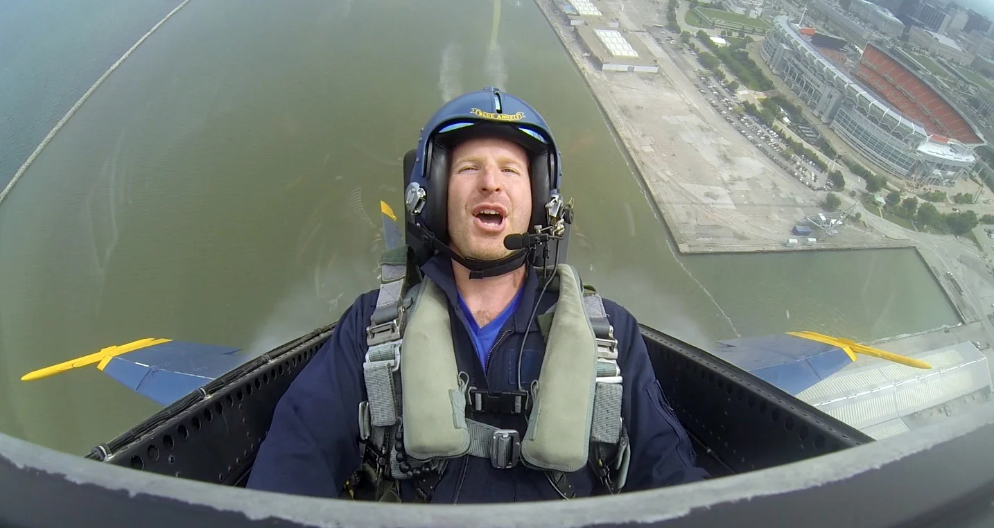 When I'm not shooting, I'm riding with the Blue Angels