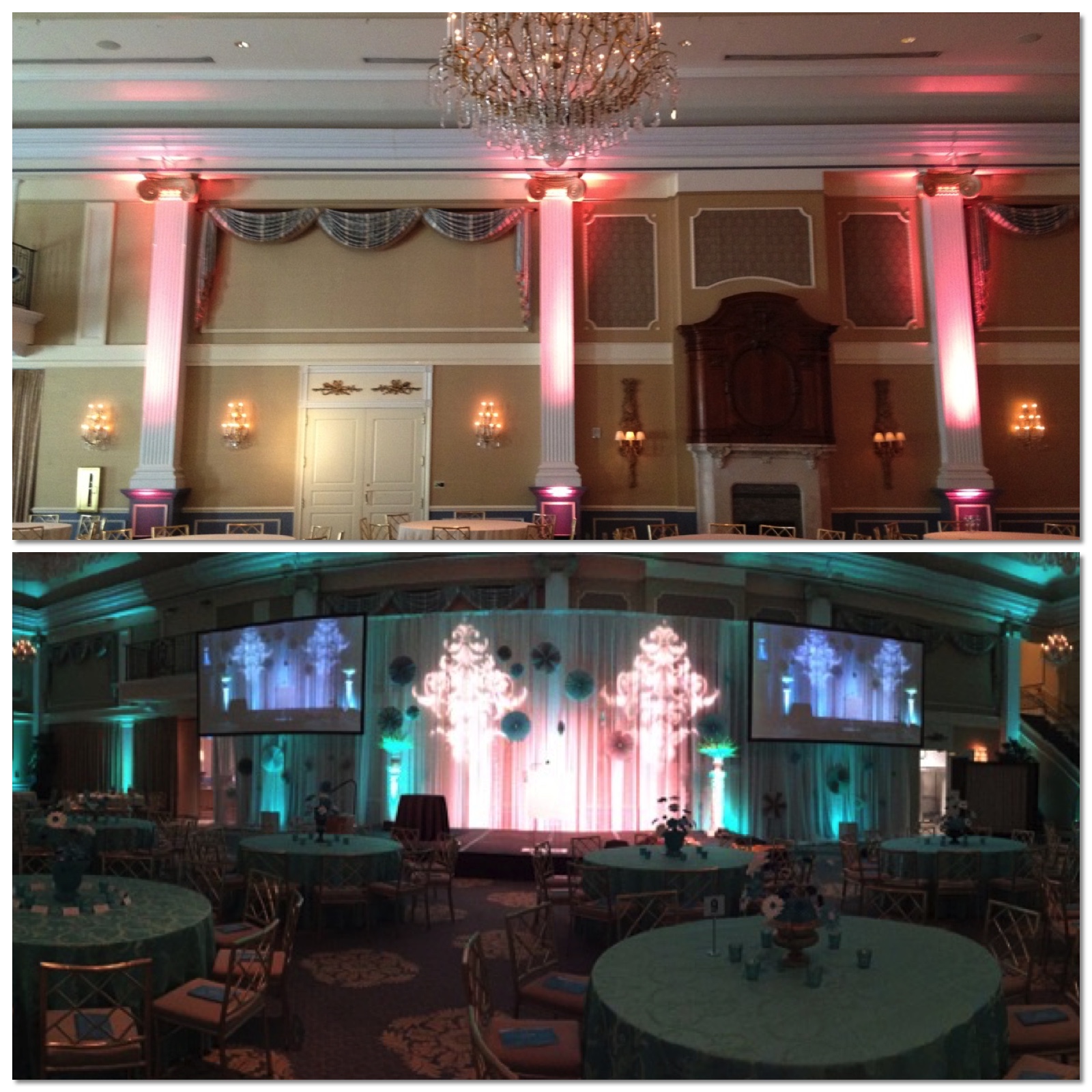 The Palace Stage Design Before and After - Eggsotic Events NJ NYC Event Design Lighting Decor Drape Rental NJ NYC .jpg
