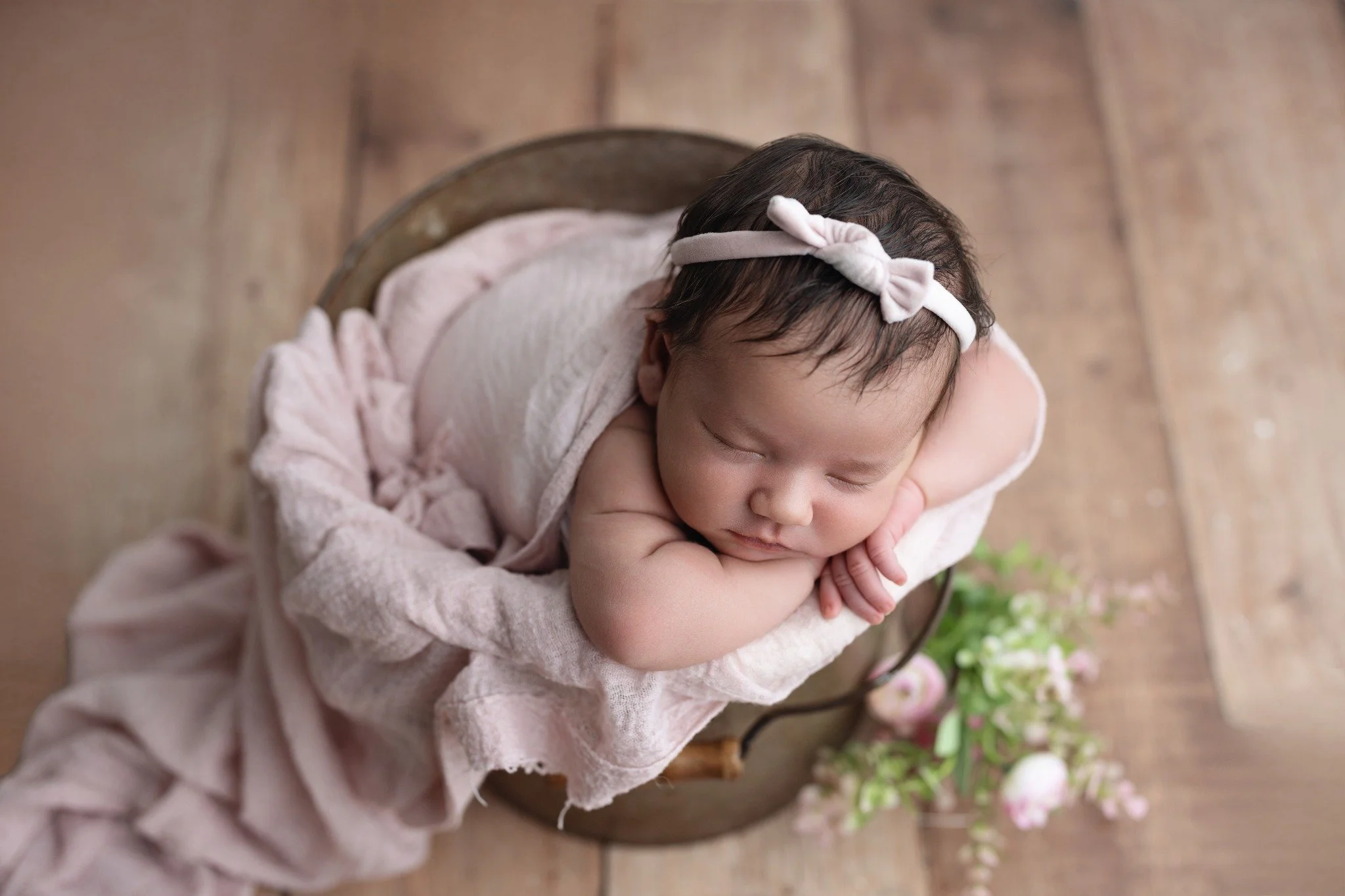 A baby in a bucket.. yes please!