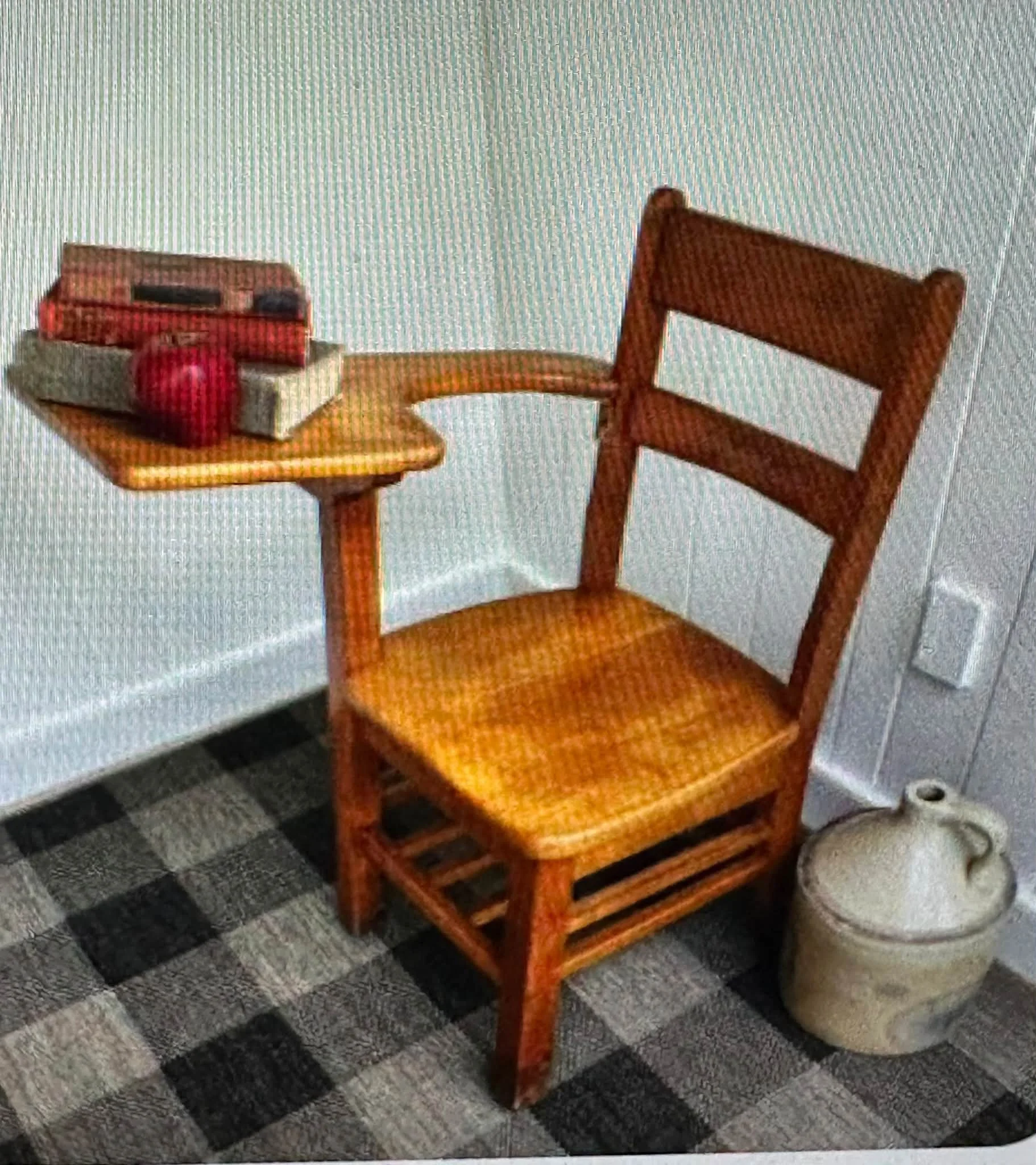 Does anyone have an old vintage school desk that I can borrow?