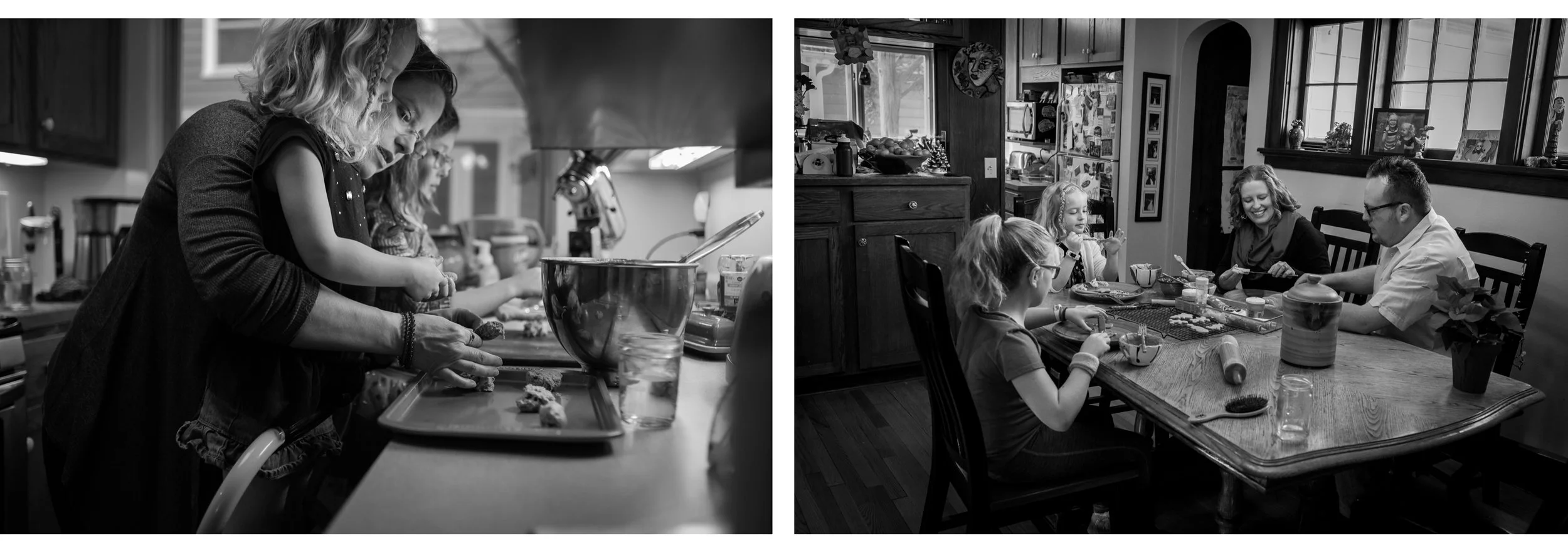 The Waggles made cookies back in 2016 (left) and again in 2018 (right). This last time it was fun to see Mom sit down and engage in conversation. The girls are so much more independent now.