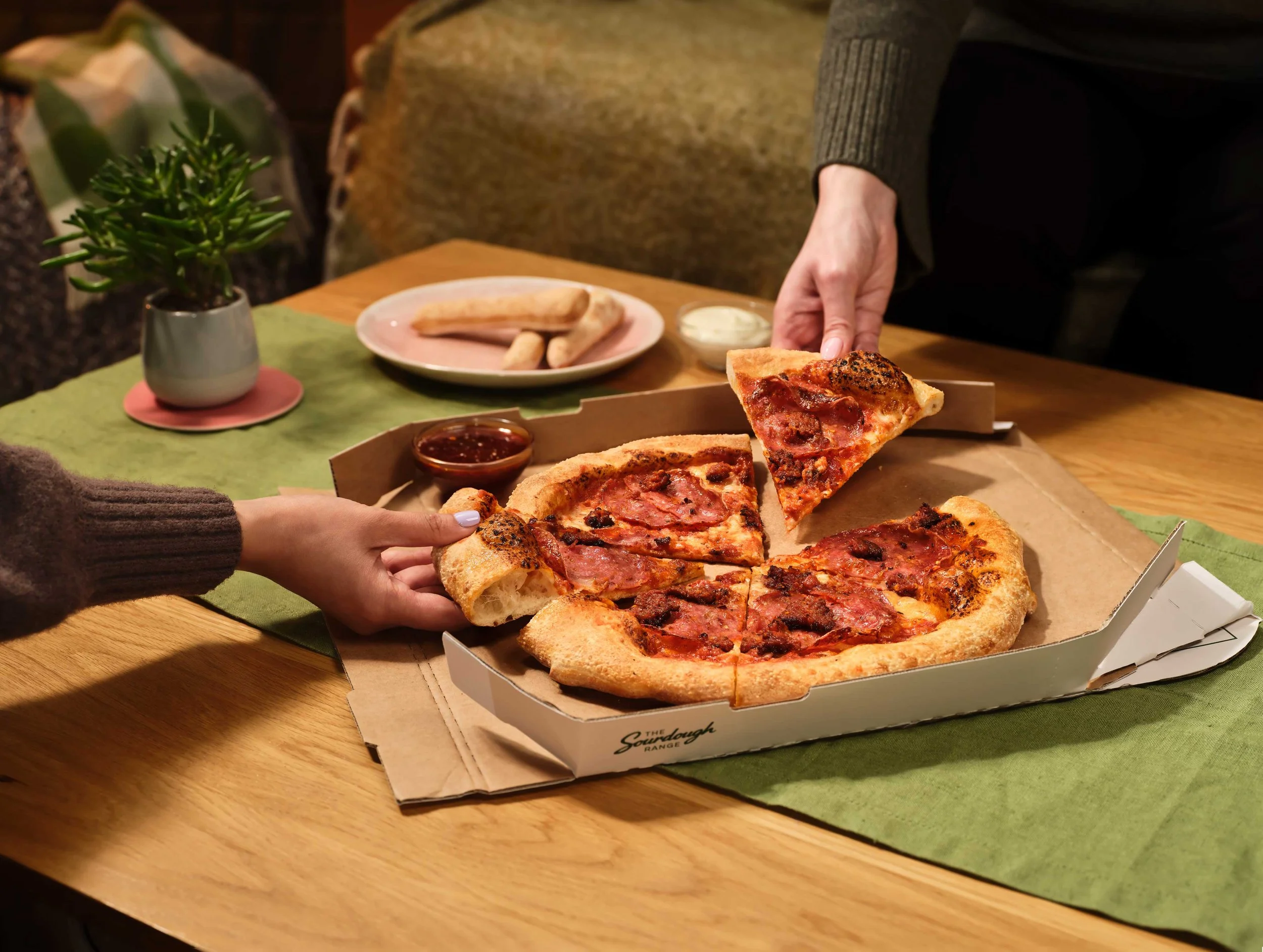 Papa Johns Sourdough Salami & Nduja Pizza