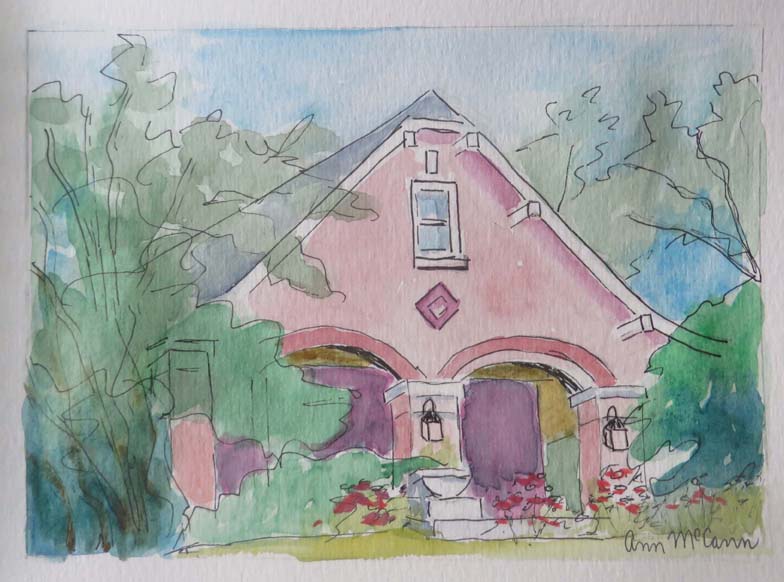 (c)Ann McCann, "My House," water color on paper, 5 X 7"