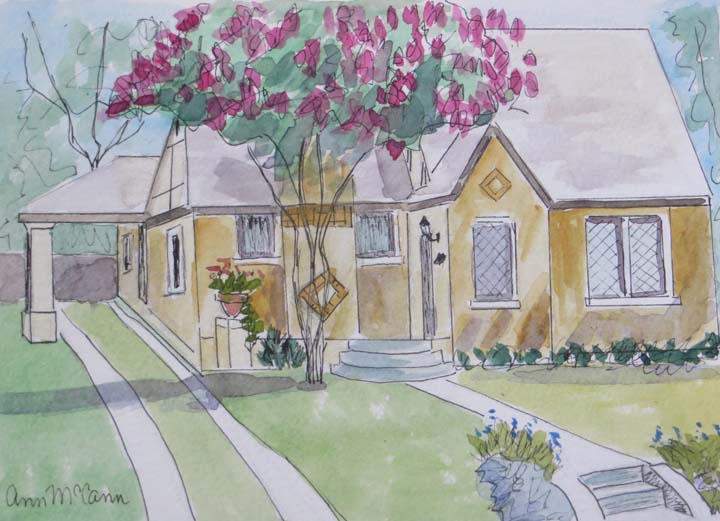 (c)Ann McCann, "5219 Goodwin Watercolor," 5 X 7 oil, 2016.