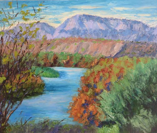 (c)Ann McCann, "Rio Grande at Big Bend," oil on archival linen panel, 20 X 24"