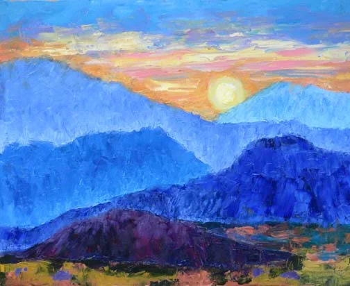 Oil Painting of the "Chiso Mountains" by Ann McCann (c) 2017