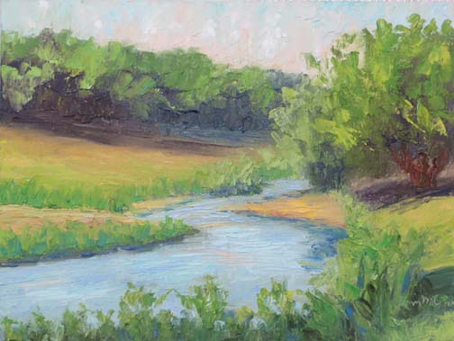 "Salado Swimmin Hole" by Ann McCann 9 X 12 Oil (c)2017