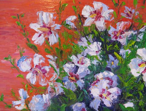"Rose of Sharon" 9 X 12 Oil (c) Ann McCann 2017