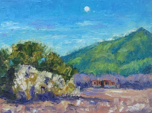 "Adobe Moon" 9 X 12 Oil (c) Ann McCann 2018