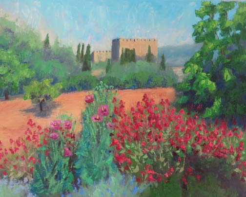 “Alhambra Garden” (c)Ann McCann 18 X 24 Oil 2018