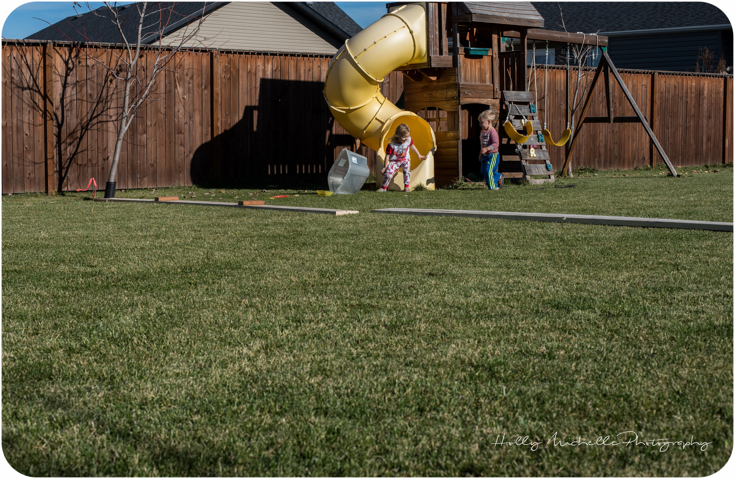 {day 33/366} If you ask her who her boyfriend is, she will tell you it's Ryder, and if you ask him the same, his answer is Lennon. November 6 and it's plus 17, I'll take it! Seems odd to be building a skating rink when they can still play outside in only their PJ's.