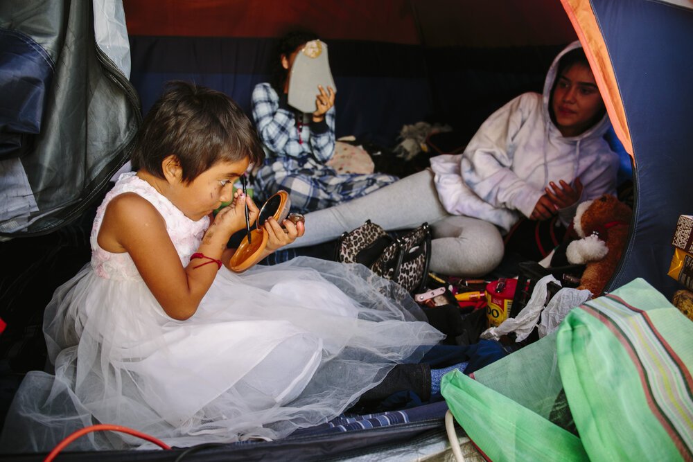  Youth living in el Chaparral migrant camp in Tijuana, Mexico summer 2021. el Chaparral migrant camp stood for nearly a year just inside the Mexican border with the USA. Tijuana, MX. 
