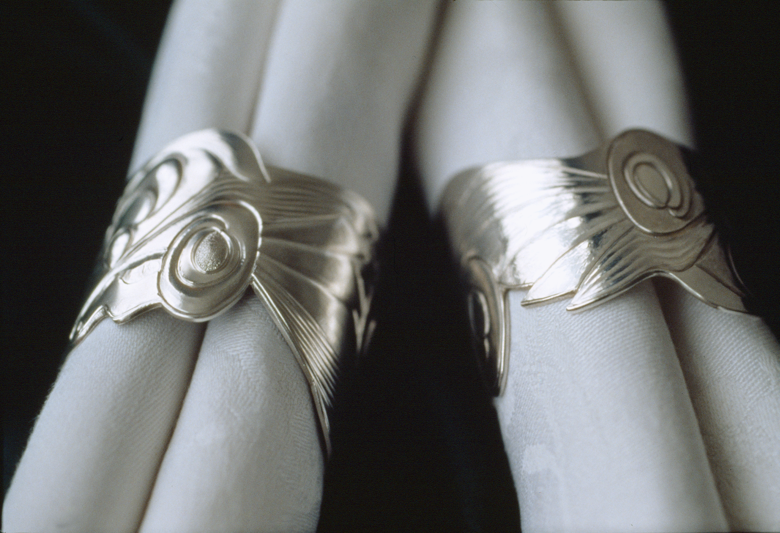 Serviette rings with chased detail