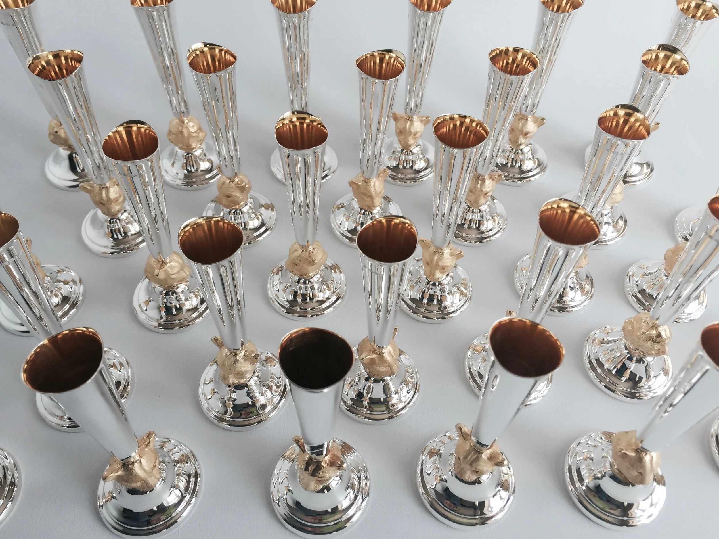 Aerial view of vases